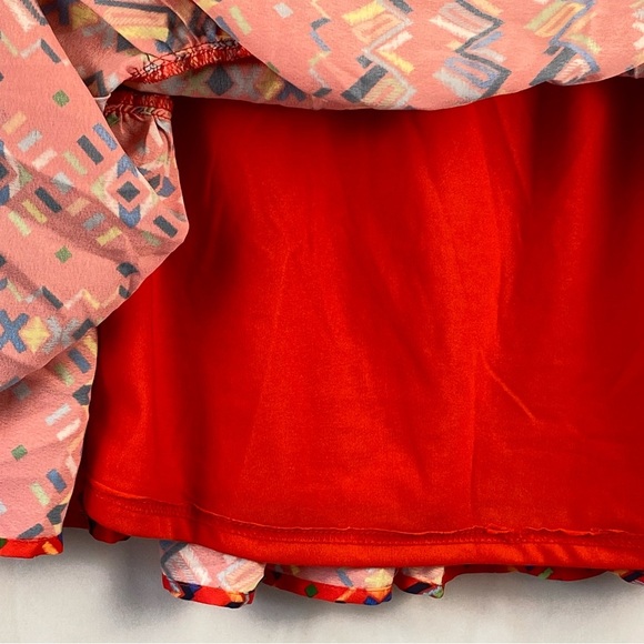 A. Calin By Flying Tomato Bohemian Smocked Tiered Bubble Puff Sleeve Dress Large - Picture 11 of 16